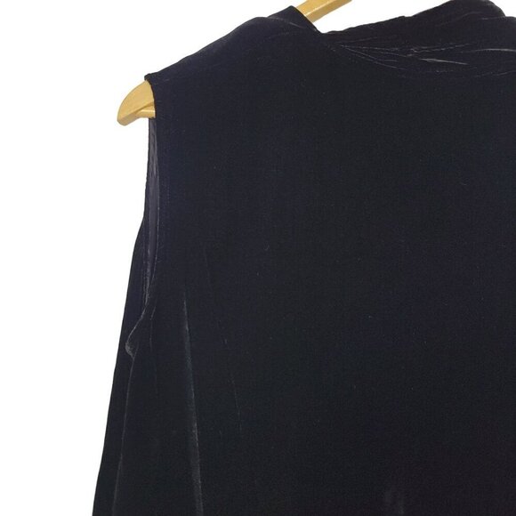 Bryn Walker Women's Silk Blend Black Velvet Sleeveless Long Cardigan Size S - Picture 6 of 10